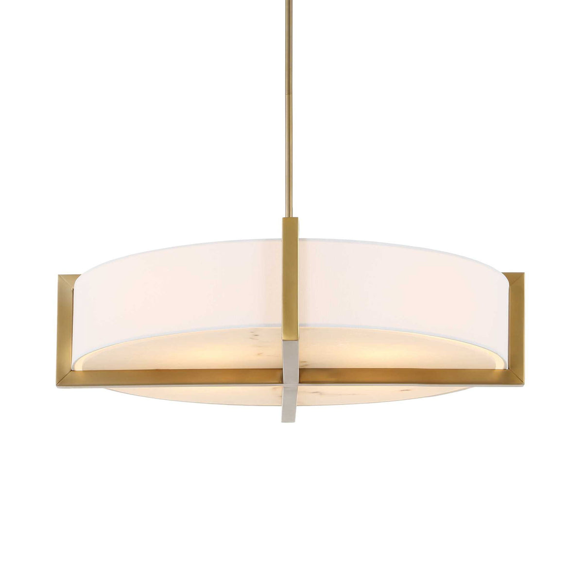 Cresson - 4 Light Drum Pendant - White / Gold