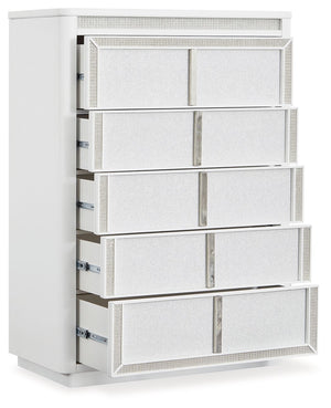 Chalanna - Five Drawer Chest - White - R&R Furniture Gallery (Fountain Valley, CA)