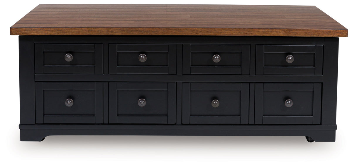 Wildenauer - Lift Top Cocktail Table - Brown / Black - R&R Furniture Gallery (Fountain Valley, CA)