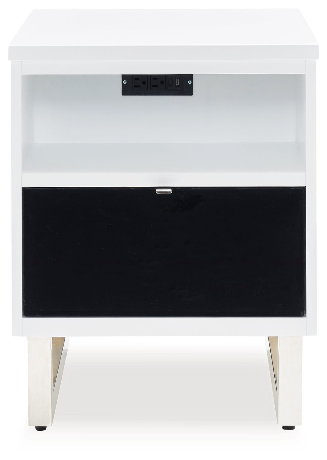 Gardoni - Chair Side End Table - White / Black - R&R Furniture Gallery (Fountain Valley, CA)
