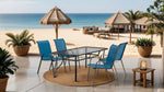 Pierro - 5 Pc. Outdoor Dining Set, Blue