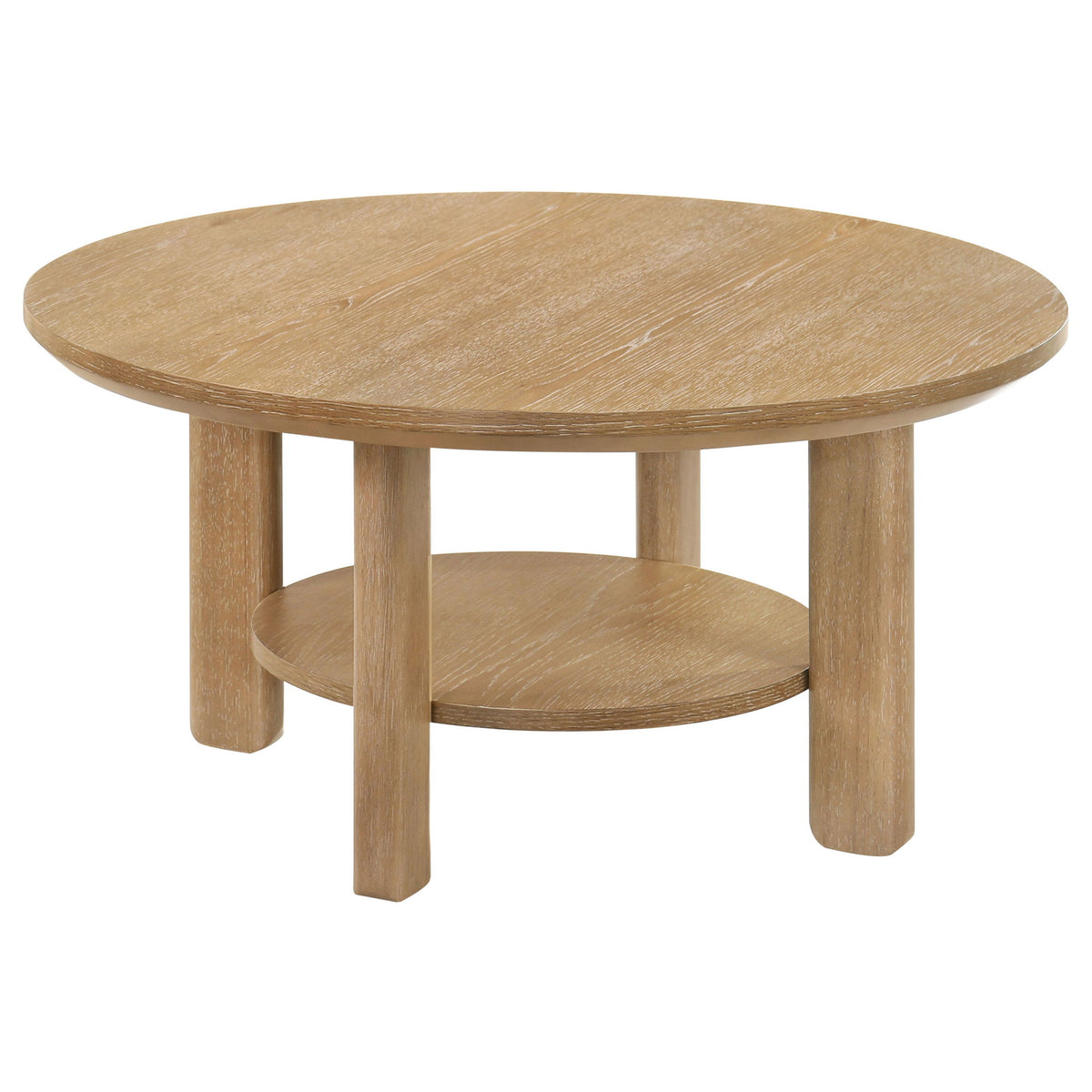 Crispin - 2 Piece Coffee Table Set With Open Shelves - Light Oak