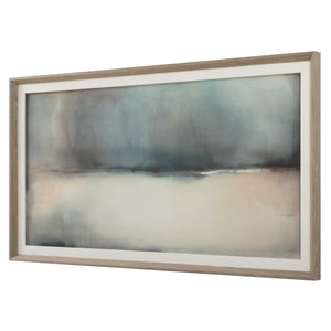 Deep Rains - Framed Abstract Print - Light Gray
