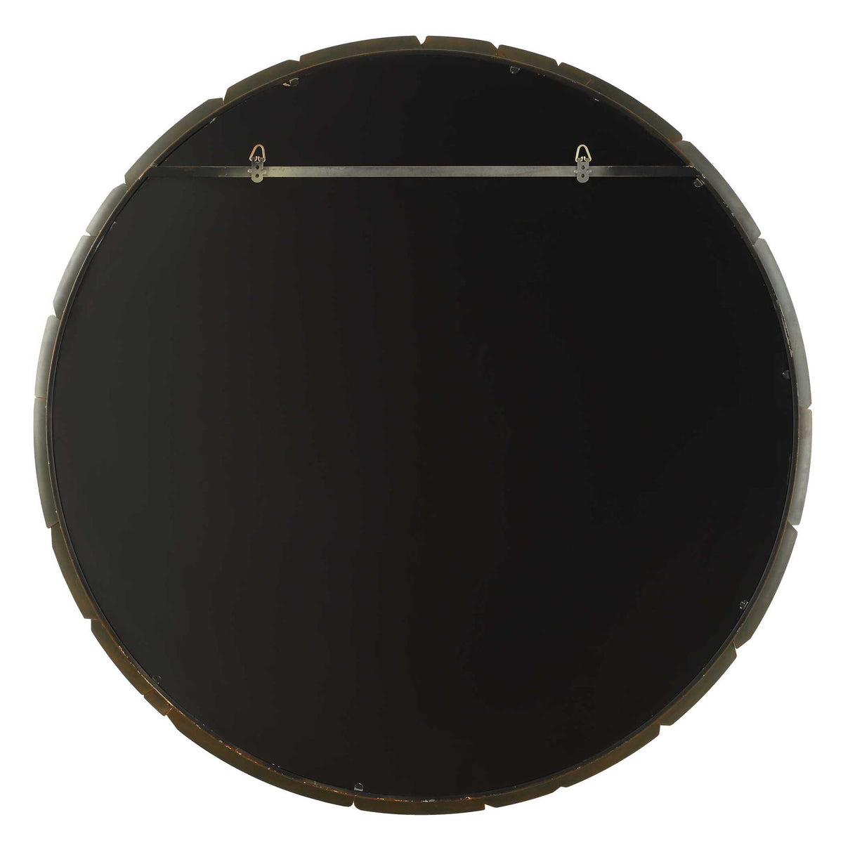 Auger - Amber Glass Round Mirror - Bronze