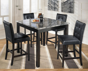 Maysville - Square Counter TBL Set (Set of 5) - Black - R&R Furniture Gallery (Fountain Valley, CA)