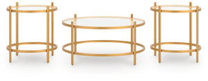 Pearlox - Occasional Table Set (Set of 3) - Gold - R&R Furniture Gallery (Fountain Valley, CA)