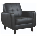 Track Arm Accent Chair With Tufted Upholstery - Black
