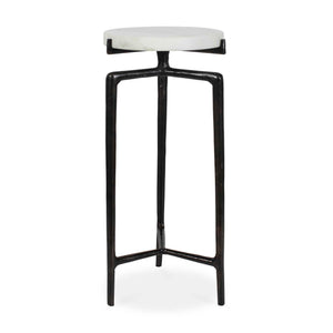 Tobias - Marble Slab Drink Table - Bronze / White
