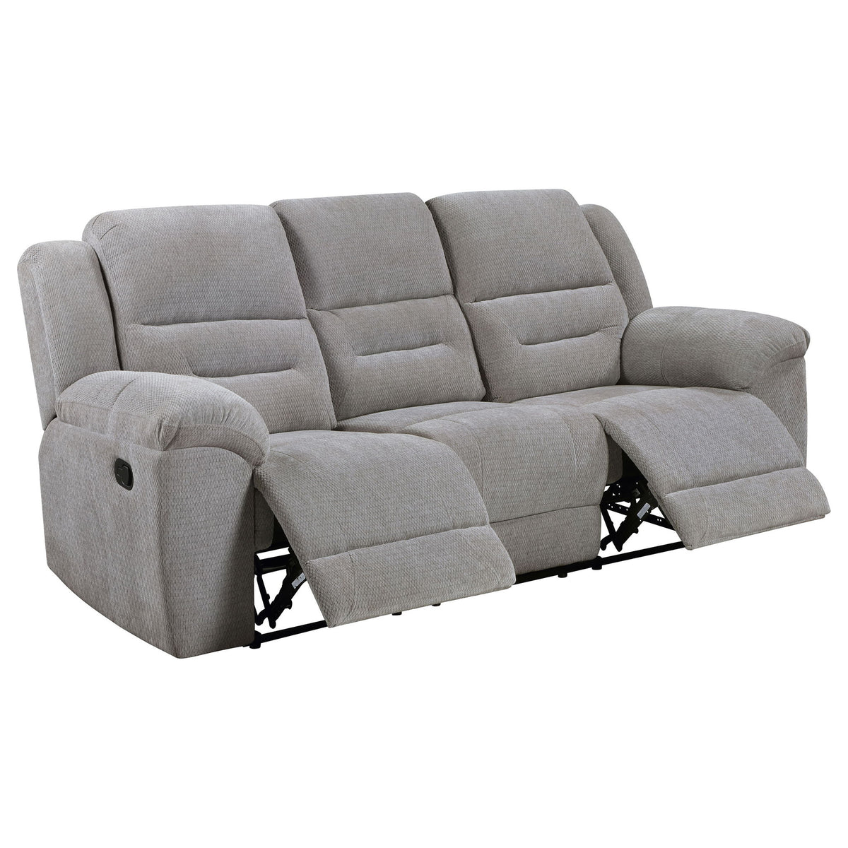 Sebring - 2 Piece Upholstered Reclining Sofa Set With Manual Recline - Gray