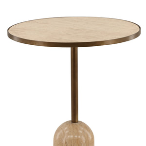 Idrina - Bistro Table - Natural And Antique Brass