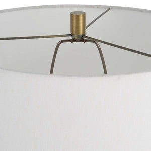 Uttermost Miraz black floor lamp with sleek, modern design and a tall, slender structure, ideal for contemporary living spaces.