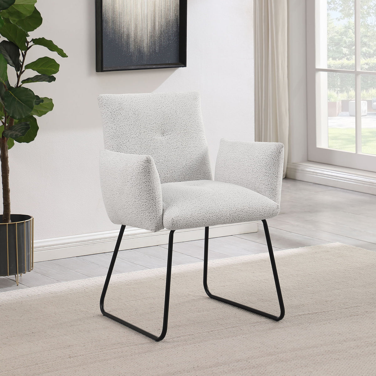 Donica - Upholstered Dining Arm Chair (Set of 2) - Light Gray