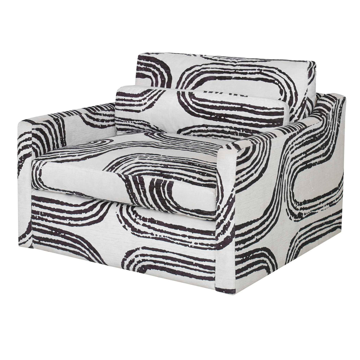 Daytona - Swivel Chair-And-A-Half - Black / White