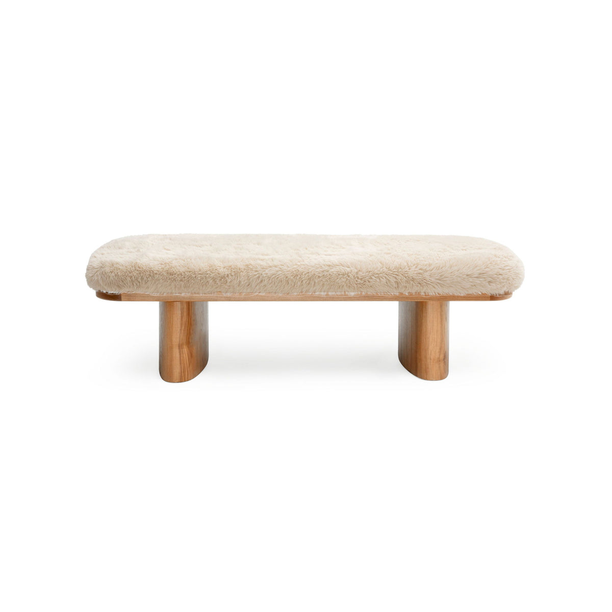 Upholstered Ollie Straight Bench by TOV Furniture with a modern, sleek design and plush fabric seating.
