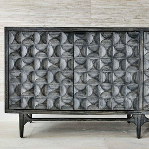 Foursquare - 4 Door Cabinet - Black