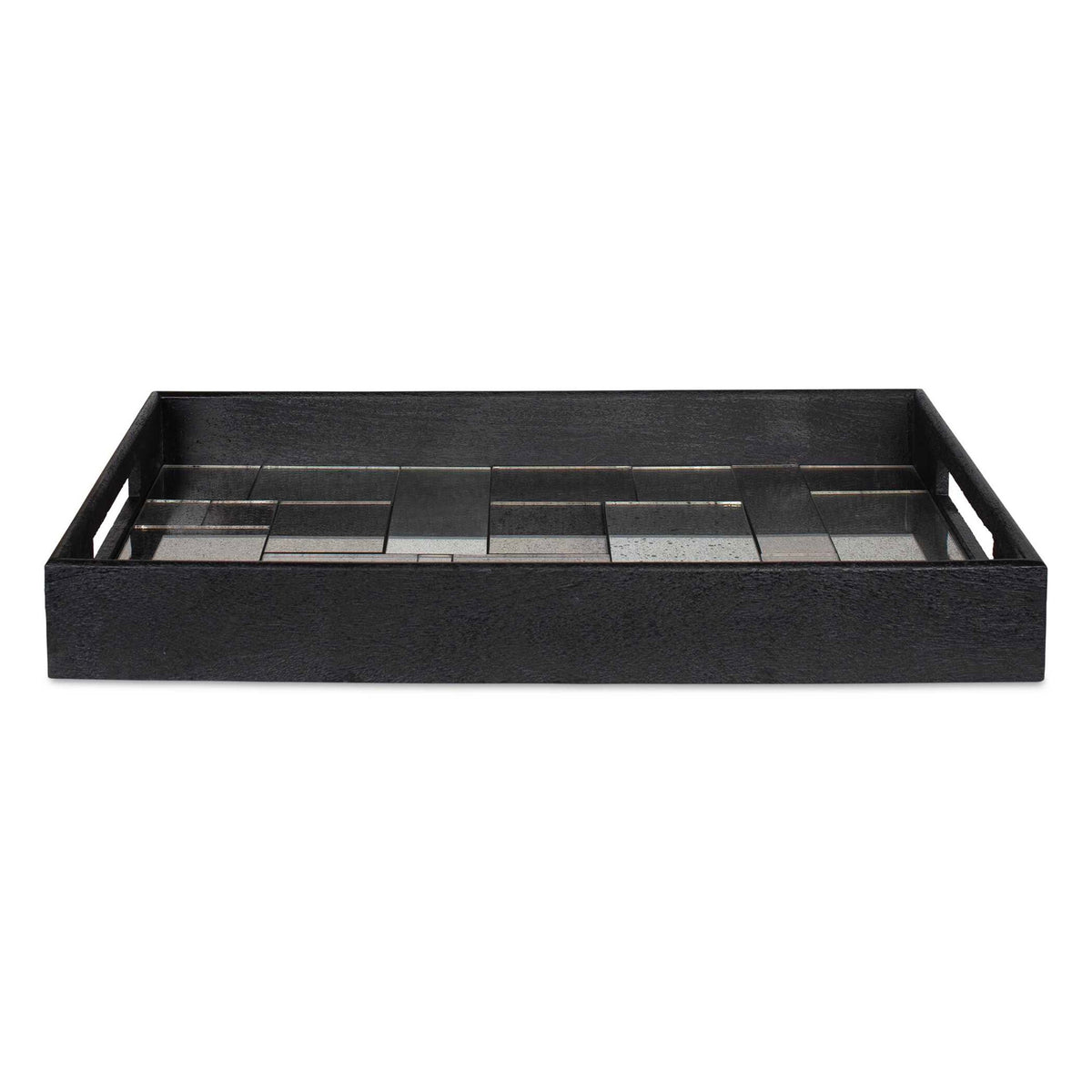 Modern - Mosaic Antique Mirrored Tray - Black