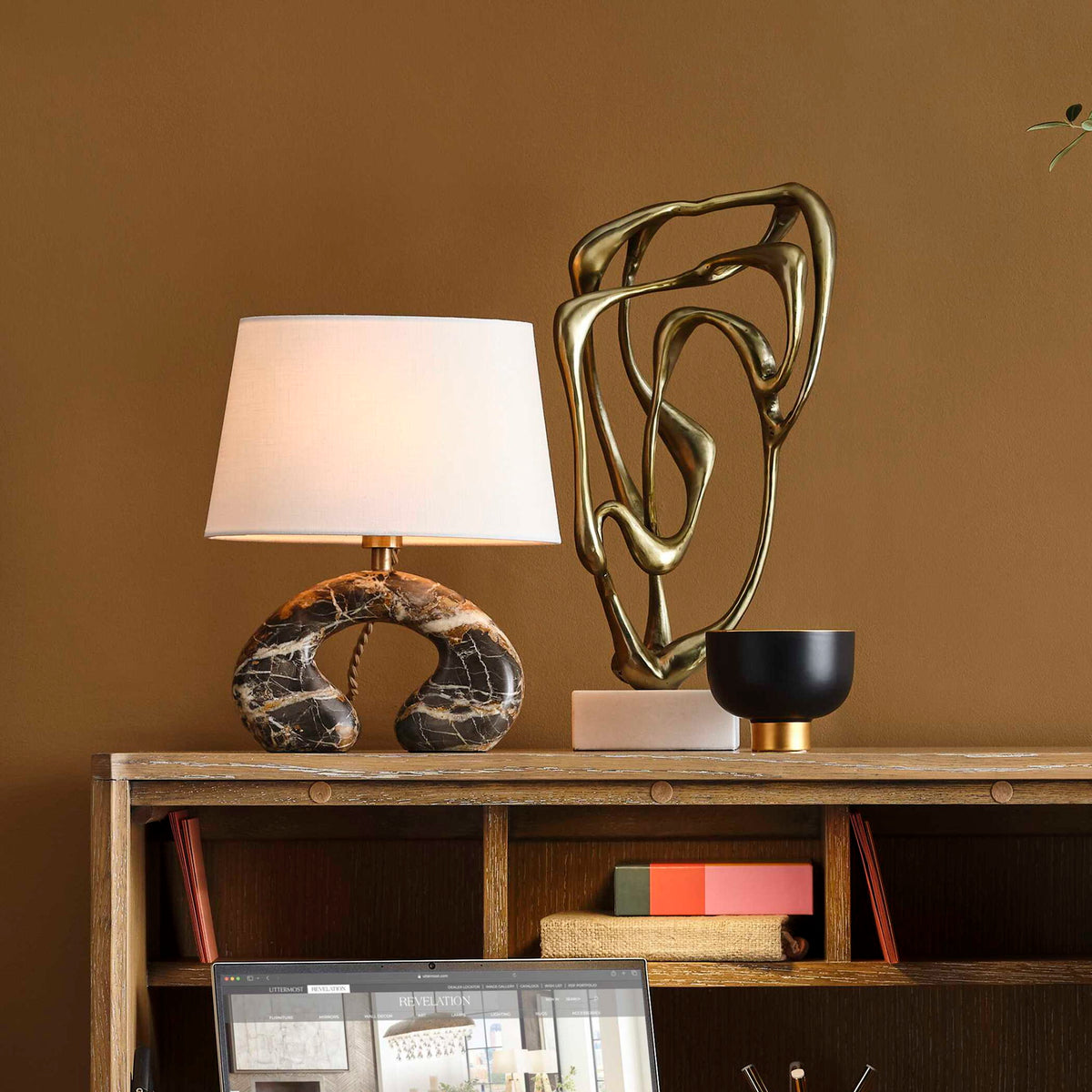 Tangle - Sculpture - Brass / Gold / White