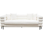 Vox Sofa in Faux White Shearling w/ Black Powder Metal Legs