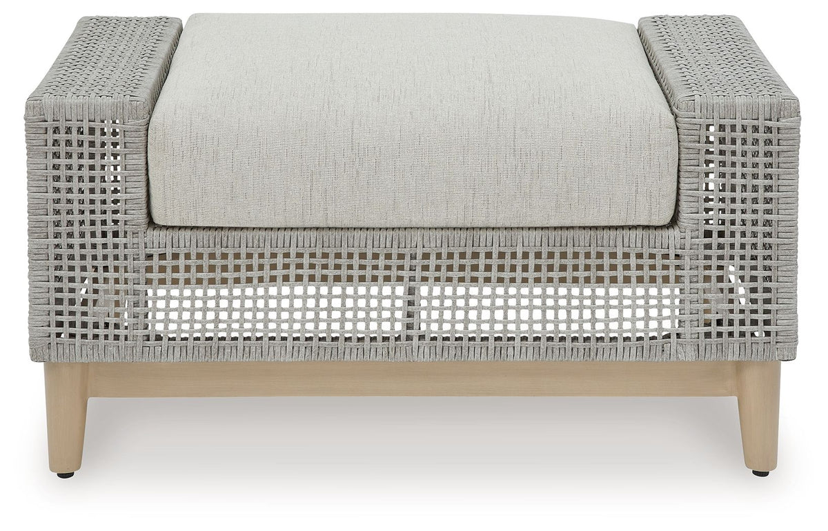 Seton Creek - Ottoman With Cushion - Gray - R&R Furniture Gallery (Fountain Valley, CA)