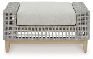 Seton Creek - Ottoman With Cushion - Gray - R&R Furniture Gallery (Fountain Valley, CA)