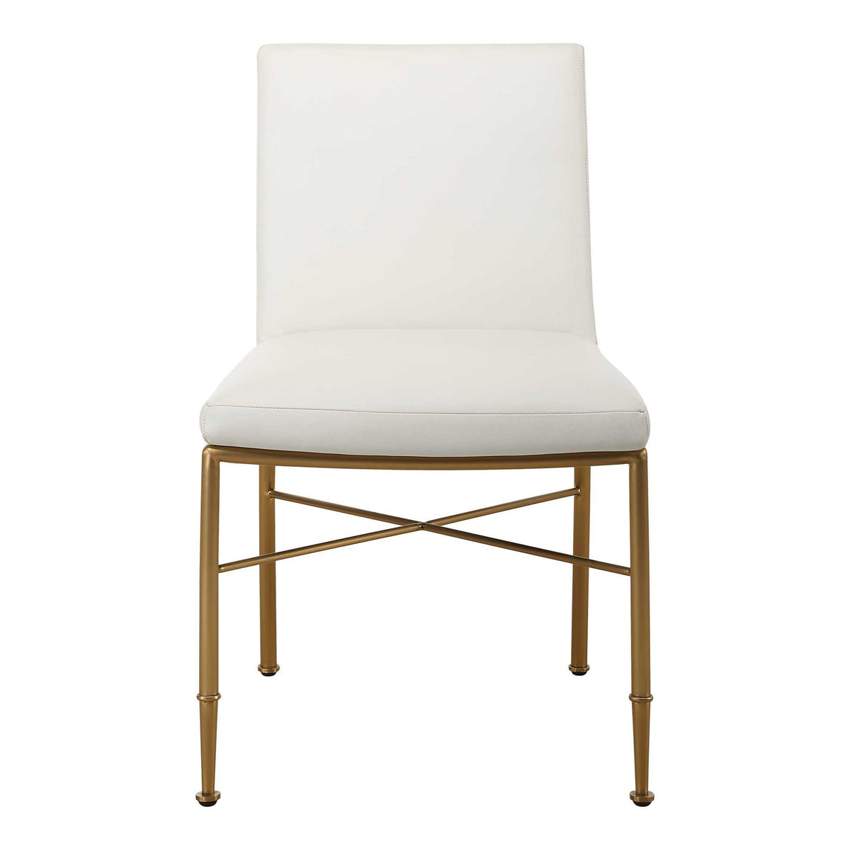 Fretwork - Dining Chair - White / Gold