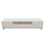 K99 83 Inch Low Profile Entertainment Cabinet in White Lacquer Finish w/ RGB Multi-Color Accent Light by Diamond Sofa