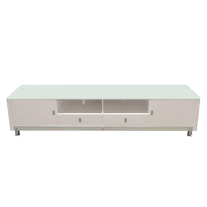 K99 83 Inch Low Profile Entertainment Cabinet in White Lacquer Finish w/ RGB Multi-Color Accent Light by Diamond Sofa