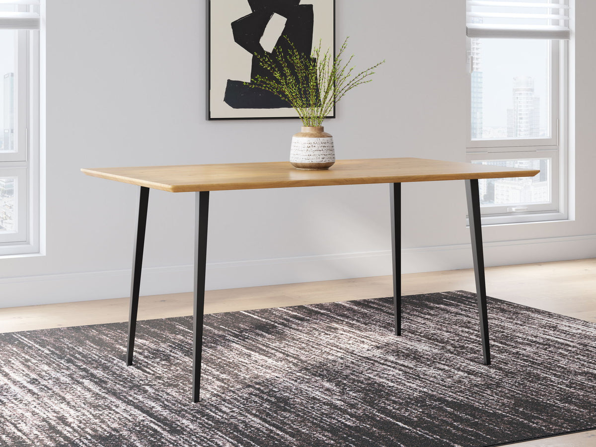 Gretlynn - Rectangular Dining Room Table - Black / Natural - R&R Furniture Gallery (Fountain Valley, CA)