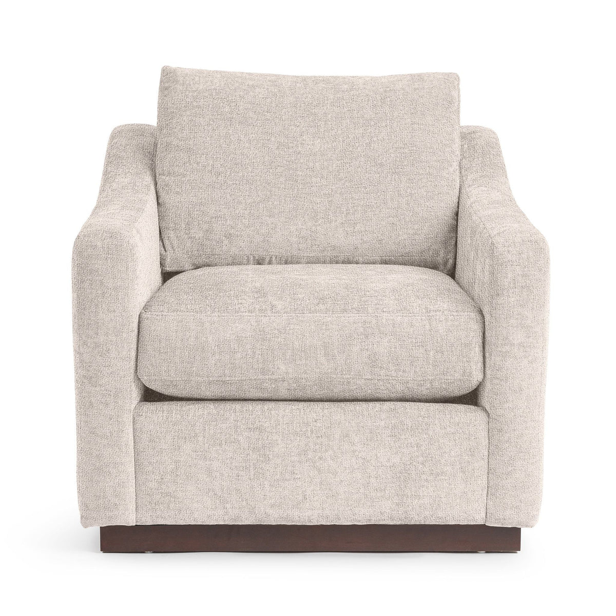 Classic Home Aspen accent arm chair with plush fabric upholstery and wooden legs, designed for stylish living spaces.