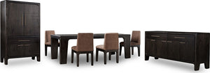 Zamba Extendable Acacia Wood Dining Table in Jaguar