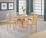 Lavon 5-piece Oval Extension Leaf Dining Set Light Oak