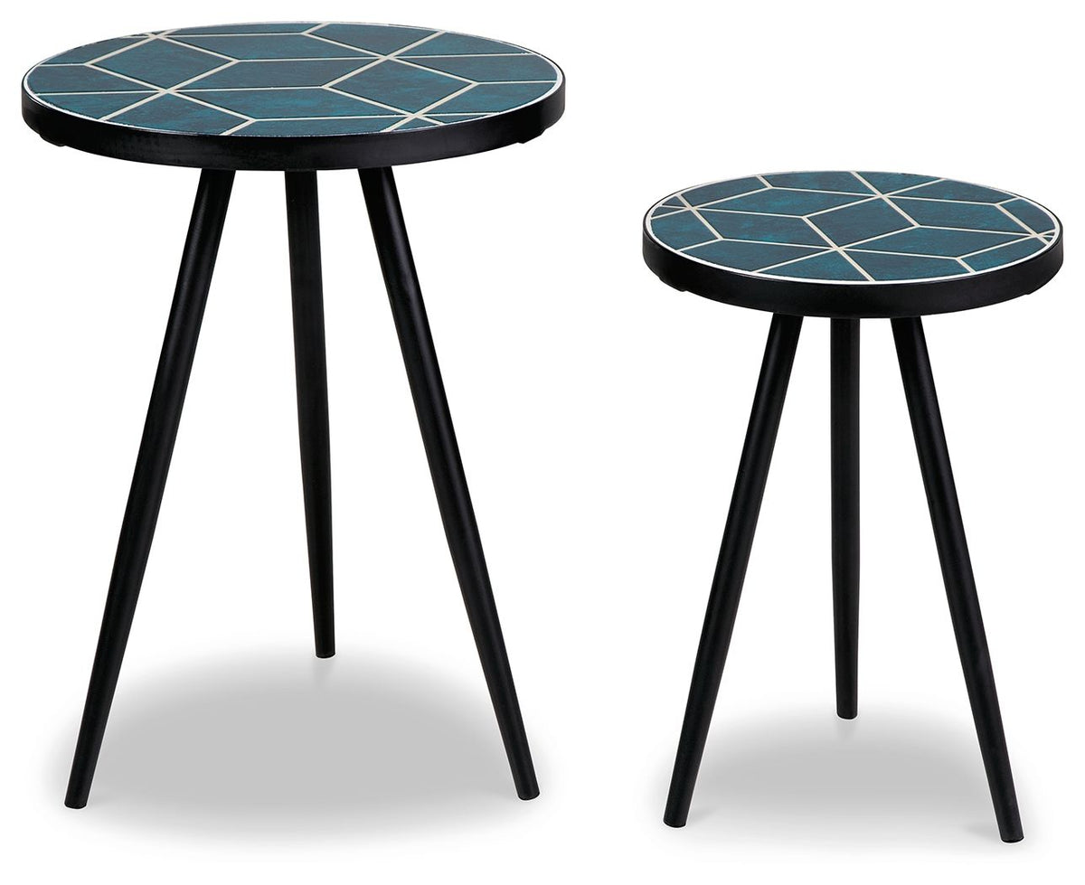Clairbelle - Accent Table (Set of 2) - Teal - R&R Furniture Gallery (Fountain Valley, CA)