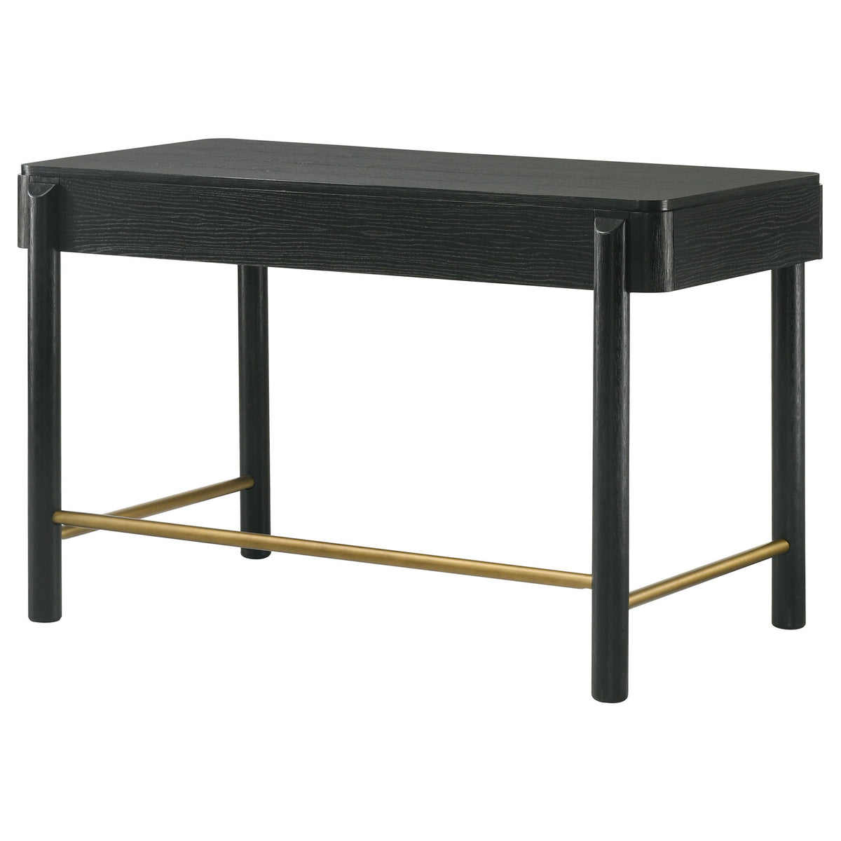 Anser - 2 Drawer Vanity Desk Makeup Table Rounded Design - Black
