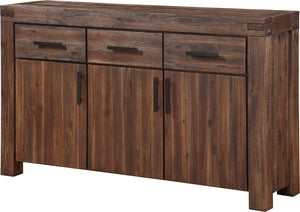Meadow Three Drawer Three Door Solid Wood Sideboard in Brick Brown