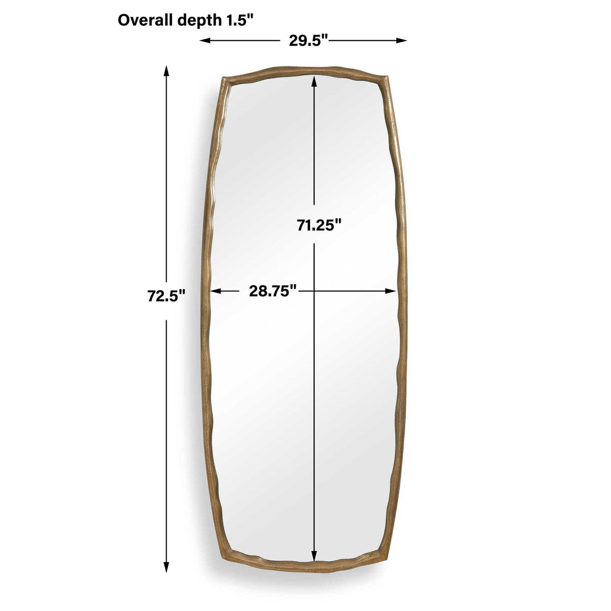 Adair - Tall Mirror - Antique Brass / Gold
