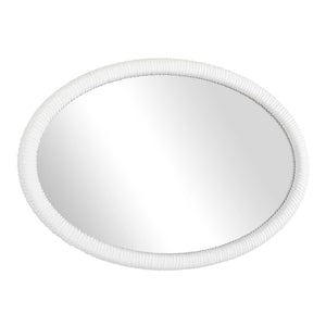 Bali - Ribbed Oval Mirror - White