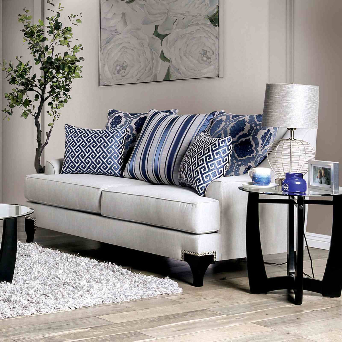 Sisseton - Loveseat, Light Gray