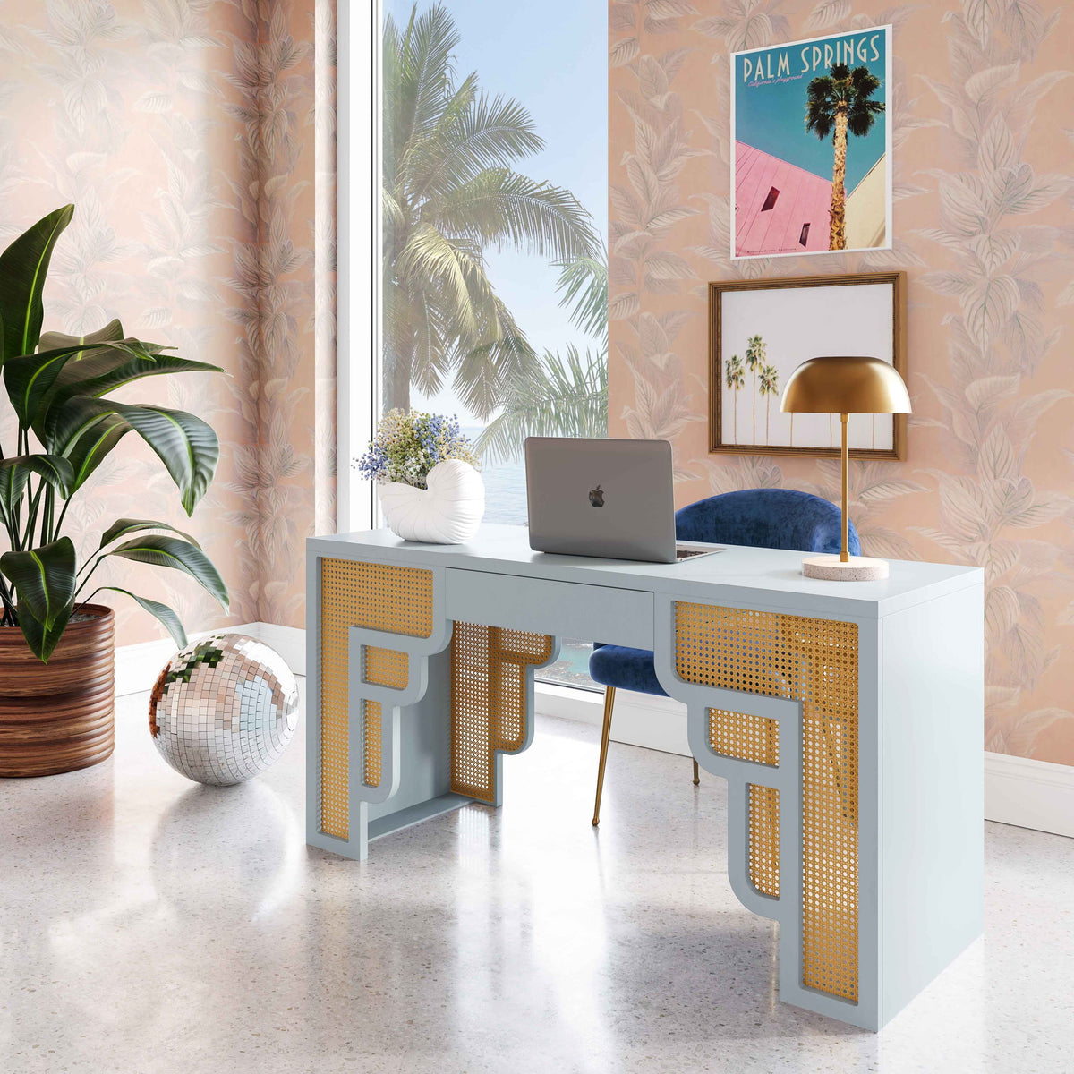 Suzie - Rattan Executive Desk - R&R Furniture Gallery (Fountain Valley, CA)