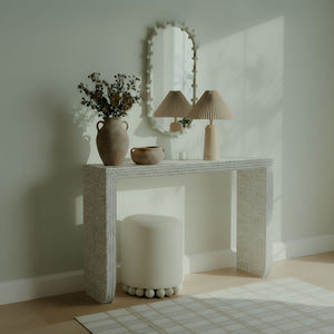 Cyprus - Capiz Shell Console Table - Cream - R&R Furniture Gallery (Fountain Valley, CA)