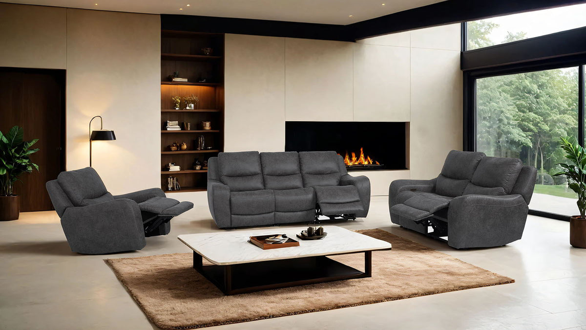 Demetrius - Power Sofa, Dark Gray
