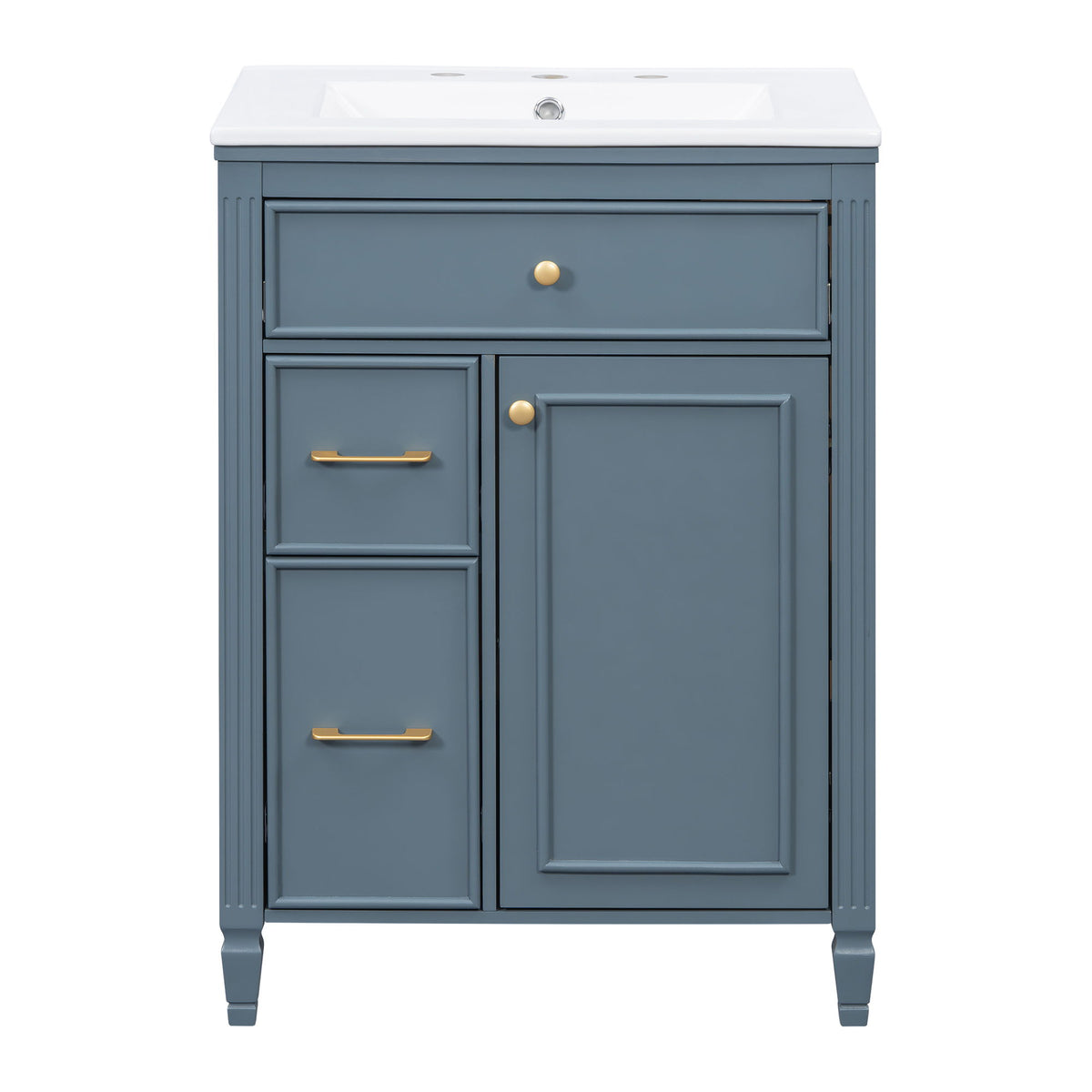 Freestanding Bathroom Vanity With Sink, Soft Close Door, Tip Out Drawer