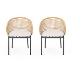 Outdoor Wicker Chair With Powder Coated Iron Legs