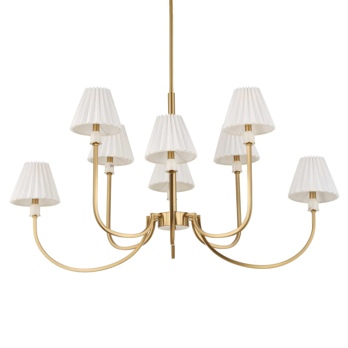 Poppins - 8 Light Brass Chandelier - White / Gold