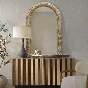 Twisted - Seagrass Arch Mirror - Woodtone