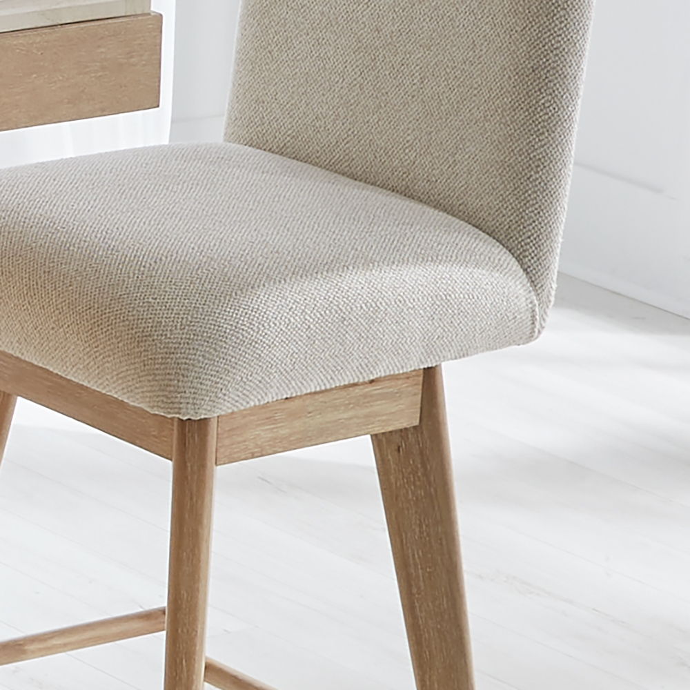 Escape - Dining Upholstered Swivel Barstool - Glazed Natural Oak / Mirage Mist