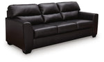 Midnight-colored Glennbre stationary sofa by Signature Design by Ashley®, featuring plush cushions and wide armrests.