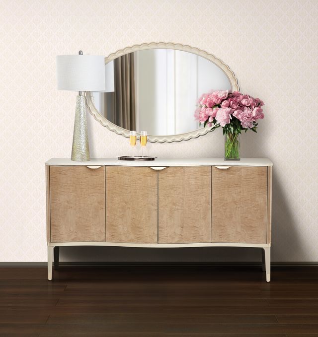 Malibu Crest - Oval Wall Mirror - Chardonnay - R&R Furniture Gallery (Fountain Valley, CA)