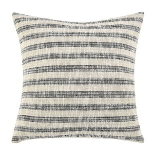 Linna 24x24 inch accent pillow by Classic Home with natural and black fabric, stylish decorative cushion for sofa or bed.