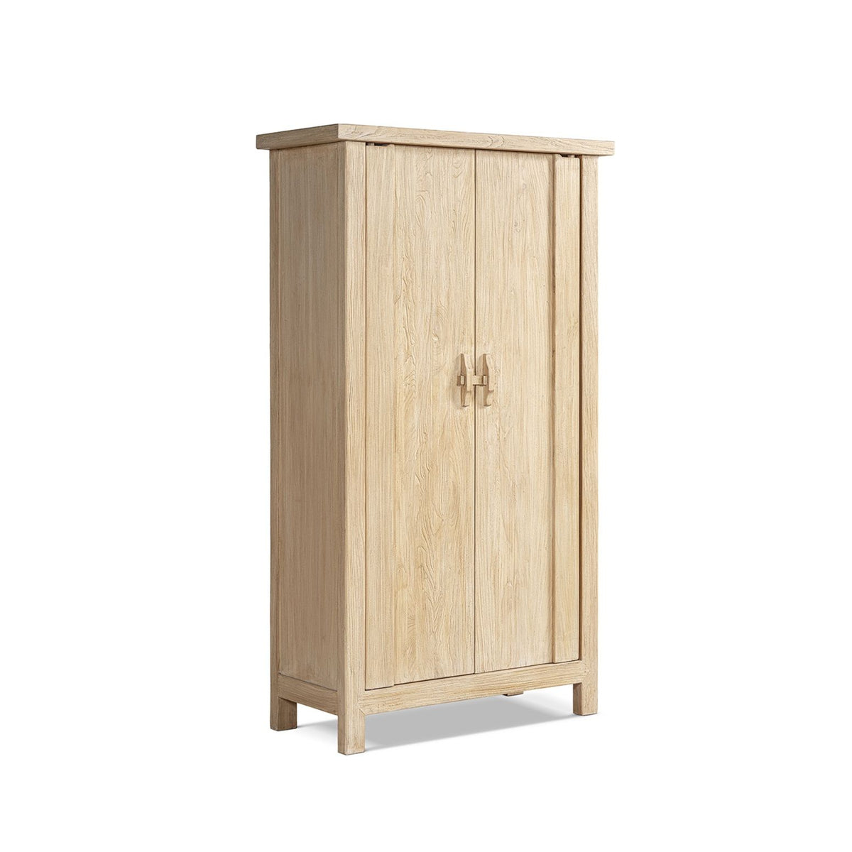 Jennifer Taylor Home Fable 2-door accent storage cabinet in light natural brown wood with sleek design and metal handles.
