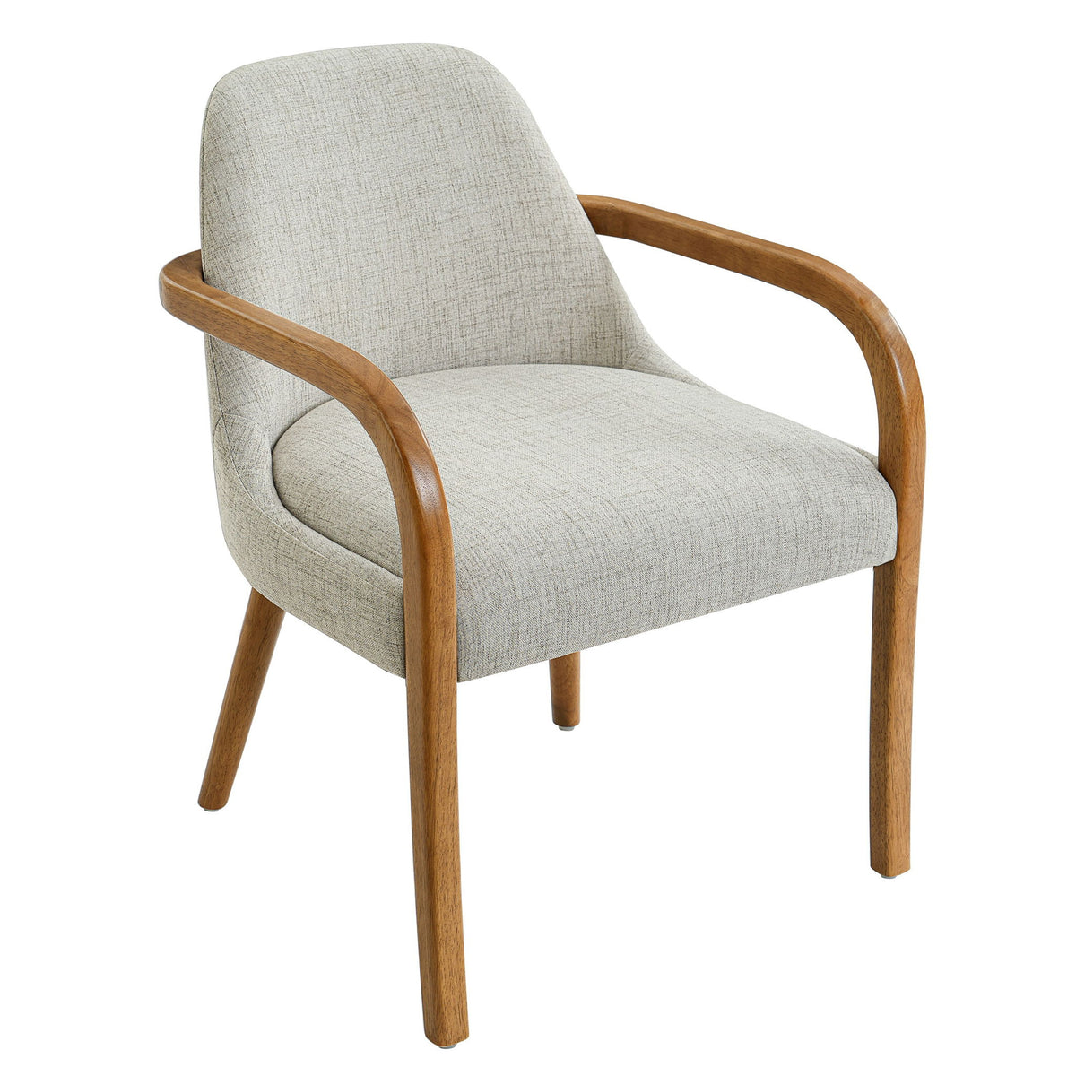 Dining Indoor Upholstered Armchairs (Set of 2) - Beige / Light Oak